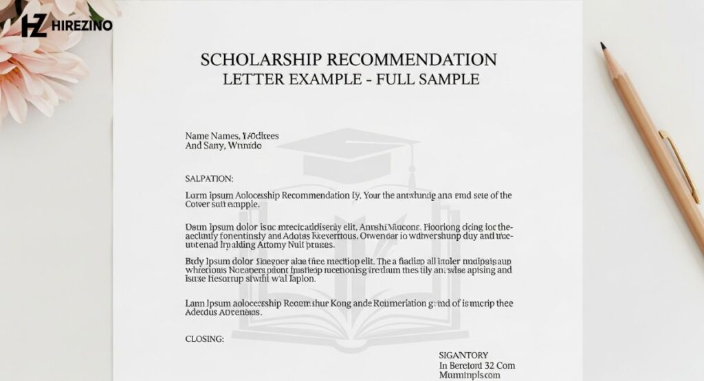 Scholarship Recommendation Letter Example (Full Sample)