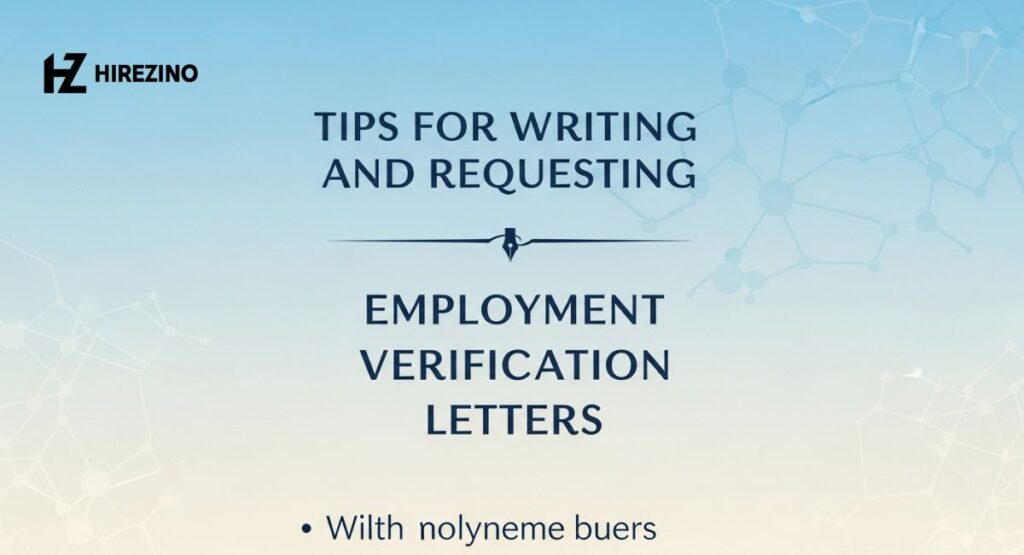 Tips for Writing and Requesting Employment Verification Letters
