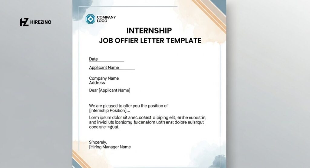 Internship Job Offer Letter Template