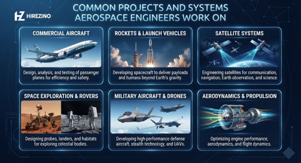 Common Projects and Systems Aerospace Engineers Work On