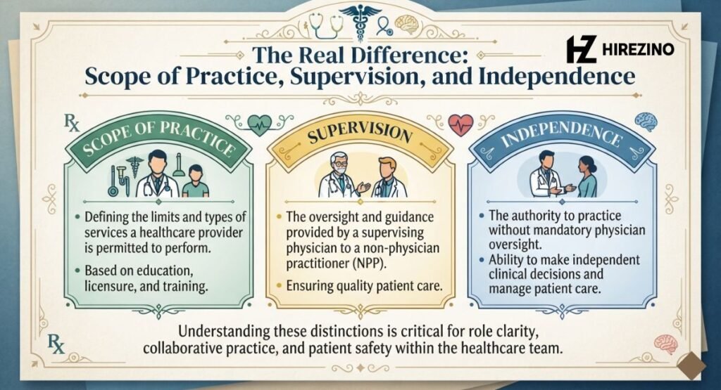 The Real Difference: Scope of Practice, Supervision, and Independence